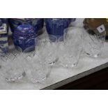 Suite of 6 cut glass whiskey tumblers