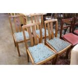 Set of four oak dining chairs