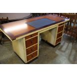Reproduction 'By Land and Sea' pedestal desk