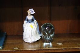 Royal Doulton figures and a paperweight