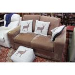 Brown two seater sofa