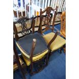 Pair mahogany side chairs and one other