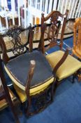 Pair mahogany side chairs and one other