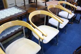 Set of four modern dining chairs