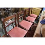 Set of four mahogany dining chairs