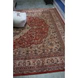 Cream and maroon carpet square