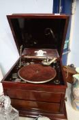 Wind up table top gramophone