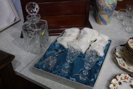 Suite of Edinburgh crystal glasses and a decanter