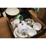 Tray of assorted Royal Worcester, Poole, Bing and