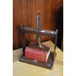 An oak book press