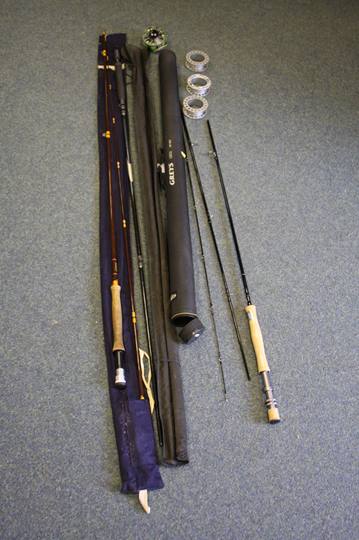 3 Fly fishing rods to include a House of Hardy 9' #7, a Greys three piece 9'6" #6/7 and a Ron