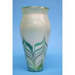 A John Ditchfield 'Glasform' vase on a apple green