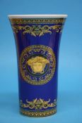 A Rosenthal Versace 'Medusa blue' vase, printed ma