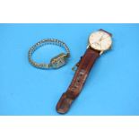 A gentleman 9ct gold Smith's wrist watch and Timor