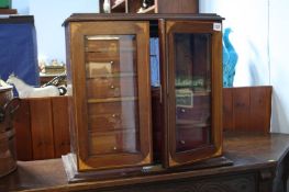 Glazed and inlaid mahogany Smoker's cabinet
