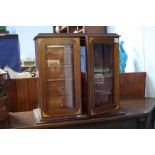 Glazed and inlaid mahogany Smoker's cabinet