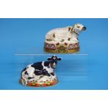 Royal Crown Derby paperweights, 2 cows(2)