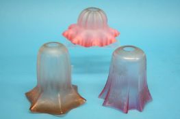 Three Victorian glass light shades