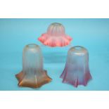 Three Victorian glass light shades