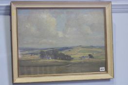 Oil on board, landscape, signed John Watson