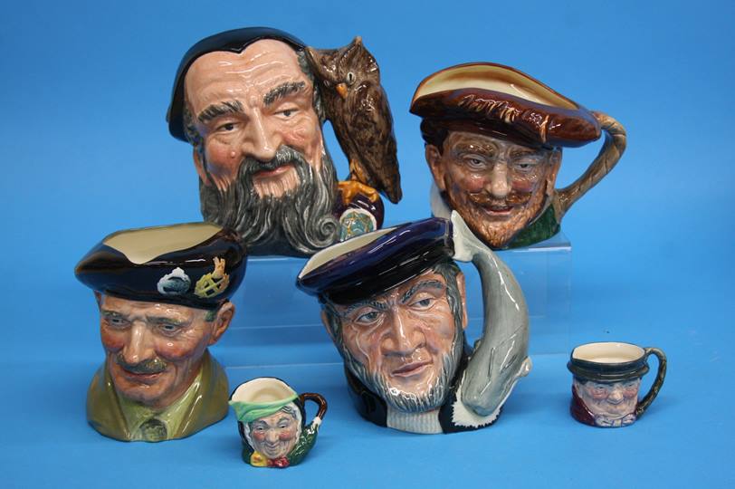 Six various Royal Doulton character jugs