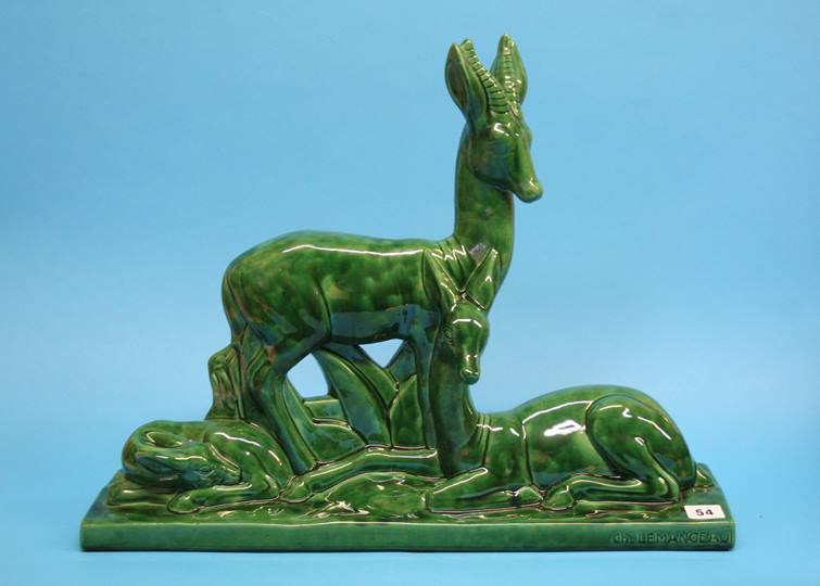 An Art Deco model of two Antelopes by Charles Le M - Bild 8 aus 8