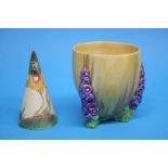 A Clarice Cliff Bizarre 'My Garden' planter and a