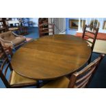 Oak gateleg table and 4 oak chairs
