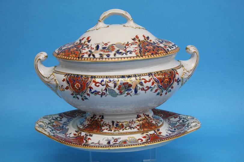 A large Victorian Davenport stone china tureen and