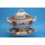 A large Victorian Davenport stone china tureen and