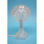 A cut glass table lamp, 48cm height