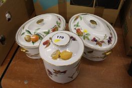 3 Royal Worcester lidded pots