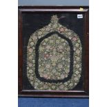 Framed embroidered silk panel, purportedly a Gypsy