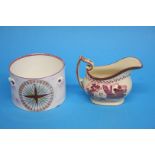 A Sunderland pink lustre cream jug and a 'Compass'