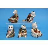 Royal Crown Derby paperweights 3 teddy bears, beav