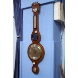 Mahogany cased wheel barometer 'R. Tempeton Ayr'