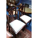 Pair reproduction mahogany dining chairs