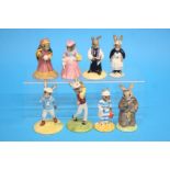 Eight various Royal Doulton 'Bunnykins'