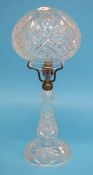 A cut glass table lamp, 48cm height
