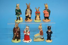 Eight various Royal Doulton 'Bunnykins'