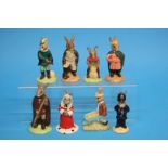 Eight various Royal Doulton 'Bunnykins'