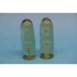 A pair of Victorian glass dumps each with four tie