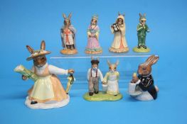 Seven various Royal Doulton 'Bunnykins'