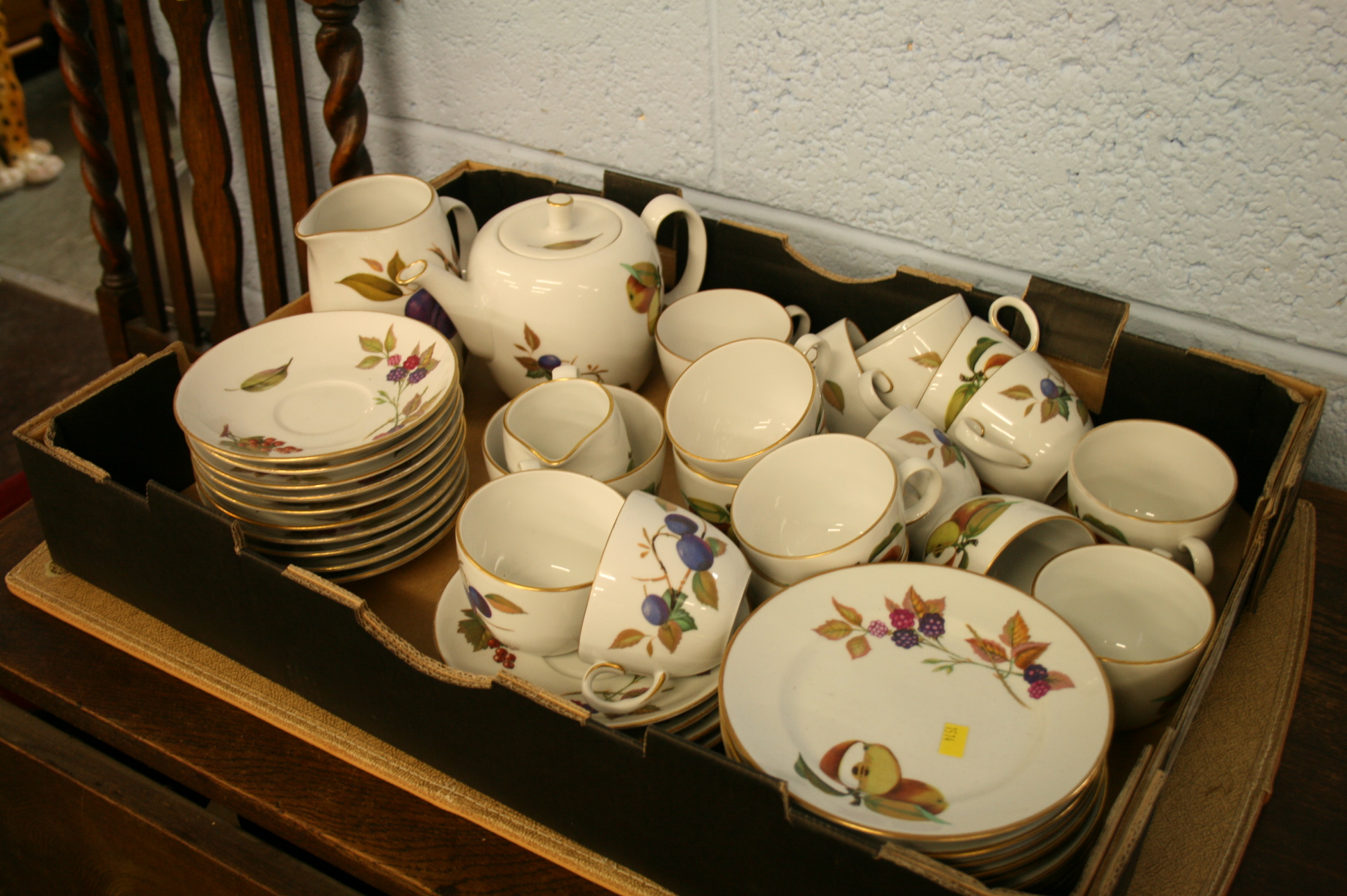 Box of Royal Worcester Evesham Ware