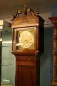 An oak 8 day longcase clock by Thomas Savage of Clifton, with two subsidiary dials