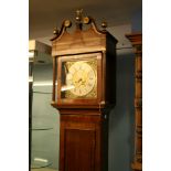 An oak 8 day longcase clock by Thomas Savage of Clifton, with two subsidiary dials