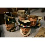 Four Royal Doulton character jugs