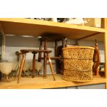 Assorted stools, basket etc.