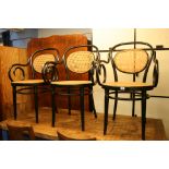 Three Bentwood style chairs