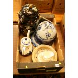 Box of assorted china, Royal Doulton, Ringtons etc.